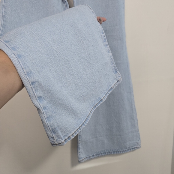 Levis Premium Ribcage Bell Jeans Blue super high rise Wide Leg Flare New - Picture 10 of 16
